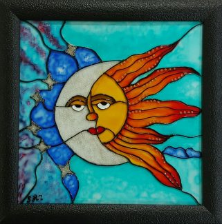 تابلو ویترای - طرح ماه و خورشید